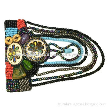Brooch motif, made of glass beads, used for garment, handmade epauletNew
